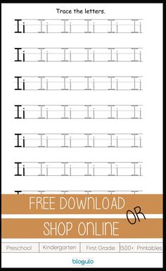 the free printable handwriting worksheet for kids to learn how to write letters