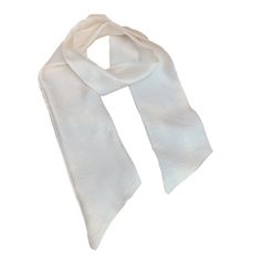 White Silk Scarf R Belliard - RBelliard Luxury White Elegant Silk Scarf, Classic White Silk Scarf, White Classic Silk Scarf, Classic White Scarf For Formal Occasions, Classic White Formal Scarf, Classic White Silk Scarf For Spring, Classic White Silk Scarf For Formal Occasions, White Satin Scarf For Spring, White Satin Silk Scarf Chic Style