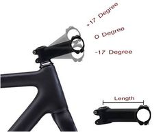 an image of the front and back of a bicycle handlebar with measurements for it