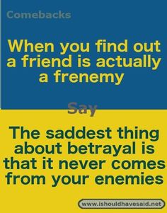 the saddest thing about betraval is that it never comes from your enemy