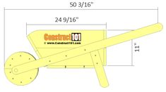 a drawing of a wooden toy airplane with the measurements for each wing and wheel on it