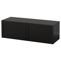 a black cabinet with two doors on the side