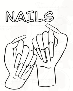 💅🏼💅🏼💅🏼 Coloring Nails Drawing, Cute Things Coloring Pages, Nail Coloring Pages, Preppy Coloring Sheets, Things To Colour In, Things To Color In, Baddie Coloring Pages Easy, Baddie Coloring Pages Printable, Nails Drawing Ideas