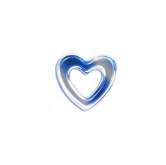 a blue and white heart shaped object on a white background