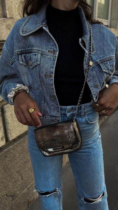 Denim Vests, Denim Jeans Fashion, Denim On Denim, Style Muse, Aesthetic Fits, Recycled Denim, Denim Jacket Men, Denim Bag, Fashion Lookbook