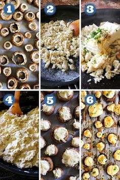 the steps to make an appetizer with mushrooms