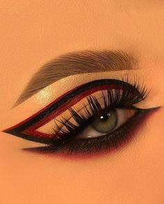 Black And Red Makeup, Black Makeup Looks, Web 1, Eye Makeup Styles, Swag Makeup, Cat Eye Makeup, Eye Makeup Pictures, Red Makeup, Makijaż Smokey Eye