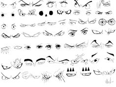 an image of various eyes and eyebrows