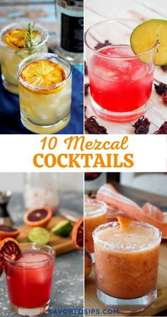 mexican cocktails with orange slices and garnishes