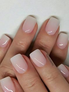 Wedding Nails Square Round, Gel Nails For Bride, Short Square Wedding Nails, Neutral Ombré Nails, Neutral Ombre Nails Short, Neutral Wedding Nails Bridesmaid, Summer Nails Natural Nail, Wedding Nails For Bride Short, Squared Oval Nails