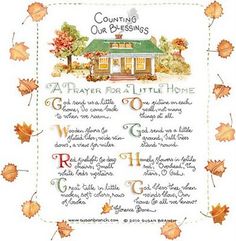 a prayer for a little home with autumn leaves