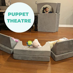 Make a puppet theatre with your barumba play couch Make A Puppet, Puppet Theatre, Puppet Theater