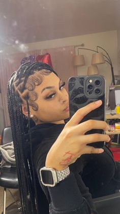 Black Female Hairstyles Braids, Jet Black Braids Black Women, Hairstyle To Put Your Braids In, Black And Color Braids, Box Braids Baddie, Braids For Light Skin, Baddie Edges, Baddie Braided Hairstyles, Braiding Products