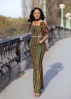 SAMIA - African print jumpsuit Ghana Dress Styles, Latest Ankara Jumpsuit Styles, Robes Wax, Maxi Vestidos, Ladies Suits