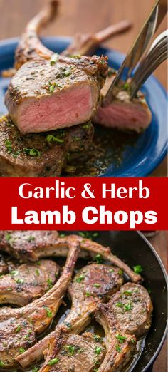 These lamb chops are seared, forming a browned crust of garlic and herbs and wait till you try the easy 2-ingredient pan sauce which will completely win you over! Lamb Side Dishes, High End Restaurant, Lamb Chops Recipe, Lamb Recipe, Wontons, Chops Recipe, Garlic Herb