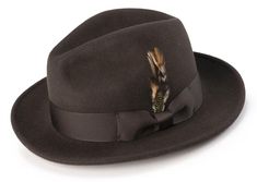 Montique Brown Color Lightfelt 2 ½ Inch Wide Brim Wool Felt Pinch Hat H-60 Banded Collar Shirts, Hat Styles, Felt Fedora, Casual Date, Casual Hat, Beautiful Hats, Measuring Tape, Wide Brimmed Hats, Brim Hat