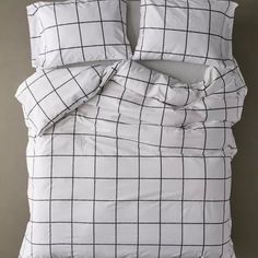 the comforter is made up with black and white squares