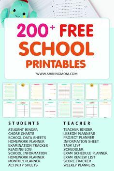 the free school printables for students to use on their homeschool schedule