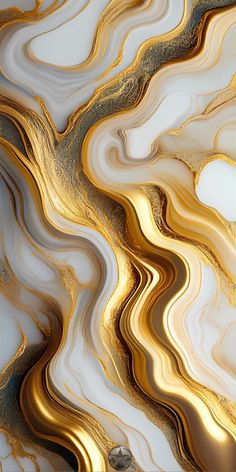 an abstract gold and white background with wavy lines in the center, as if it were liquid paint