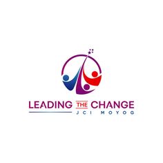 the logo for leading the change, featuring two people in a circle with their hands together