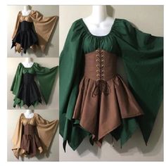 Princess Medieval Cocktail Dress Vintage Dress All Seasons Dress Women's Costume Vintage Cosplay Party / Cocktail Festival Long Sleeve Short / Mini Dress 2023 - US $58.99 Medieval Costume Women, Elven Costume, Cincher Corset, Fest Outfits, Waist Cincher Corset, Royal Aesthetic, Y2k Long Sleeve, Medieval Costume, Medieval Dress