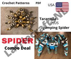 there are two pictures with different designs on them and the words spider combo deal below