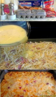 two pictures showing the process of making cheese pizza