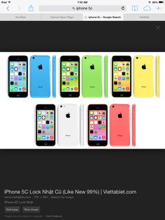 the iphones are all different colors and sizes