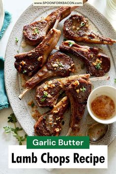 garlic butter lamb chops recipe on a plate