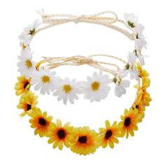 PRICES MAY VARY. Package Including: Pack of 2 Sunflower hair band.2 different color, yellow and white Each wreath consists of 11 flowers, 4cm(1.57inch) in diameter Elegant simple design, make you more charming and eye-catching Simple,Sweet, Elegant Design Daisy Floral Headband with, Beautiful for weddings, bridal, bridesmaids, festivals Flower diameter: 4cm/1.57inch Total length: 90cm/35.4inch Package Including: 2 x sunflower headbands.2 different color, yellow and white Each wreath consists of Floral Hair Wreath, Sunflower Hair, Yellow Daisy Flower, Sunflower Headband, Bridal Floral Headpiece, Festival Headpiece, Flower Crown Headband, Headpiece Hairstyles, Hair Wreath