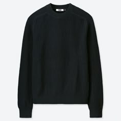 Uniqlo U Cotton Crew Neck Long-Sleeve Sweater In Dark Navy - Nwot - Size: Medium M 100% Cotton 416617 Real Mccoys, Red Fleece Jacket, Cole Buxton, Proper Cloth, Uniqlo Sweater, Charcoal Sweater, Uniqlo U, Minimalist Fashion Men, Black Pullover Sweater