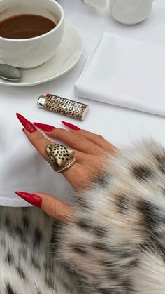 Leopard Red Nails, Leopard Aesthetic, Red Nail Varnish, Nails Burgundy, Deep Red Nails, Kutek Disney, Red Leopard Print, Dark Red Nails, Wine Nails