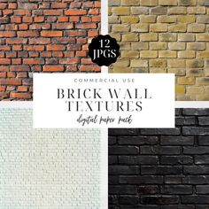 brick wall textures for commercial use in photoshopped with text overlaying them