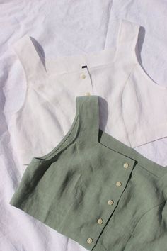 Ropa Upcycling, Linen Fashion, Clothing Photography, Crop Top Outfits, Linen Clothes, Looks Vintage