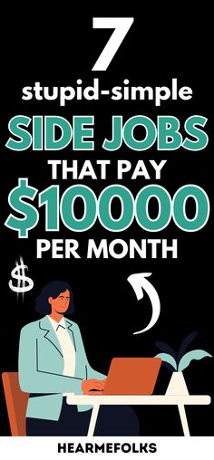 "Side Hustles: Are you in search of side jobs to earn money working from home. I bet you do! Learn how to start a side hustle that makes money from this list of different hand-picked side hustles and earn supplemental income (earn over $50,000 a year). 7 Side hustles to start working from home.  #sidejobs #workfromhome #earnmoneyfromhome" How To Make Money From Home, Shopify Seo, Supplemental Income, Start A Side Hustle, Bookkeeping Business, Job Info, Jobs From Home, Business Launch