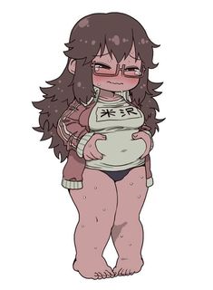 an anime character with long hair and glasses holding a baby in her arms, while she is