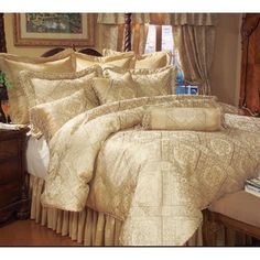 an image of a bed with pillows and comforter set on sale for $ 15 48