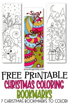 christmas coloring bookmarks with the title free printable christmas coloring books