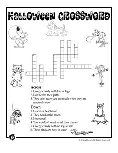 the halloween crossword worksheet