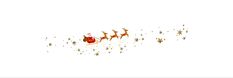 santa's sleigh flying through the sky with his reindeers and snowflakes