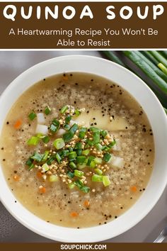 Quinoa Soup Recipe Making Quinoa, Hearty Soup, Easy Soup, Nourish Your Body, Hot Soup, Easy Soups, Easy Soup Recipes