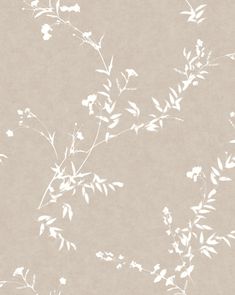 an image of a wallpaper with white flowers and leaves on the side of it