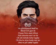 an image of a man with a scarf over his face and the words blood pooch bharri na