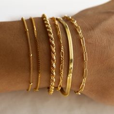 Bracelet Pack, Gold Bracelet Set, Real Gold Jewelry, Gold Jewelry Sets, Snake Chain Bracelets, Chain Bracelets, Gold Bracelet For Women, Gold Bracelets