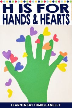 this is an image of hands and hearts for valentine's day with the words, his for hands & hearts