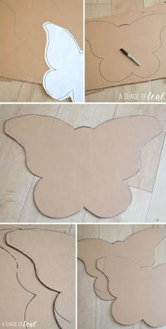 step by step instructions on how to make a butterfly cut out of cardboard with scissors