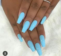 Sky Blue Nails Acrylic, Blue Nails Acrylic, Pedicure Designs, Simple Acrylic Nails, Luxury Nails, Coffin Nails Designs