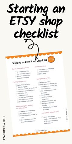 Starting An Etsy Shop Checklist PDF (Free Download 2023) 2024masterplanner #vacationplanner🗓️. How To Start An Etsy Shop With Cricut, How To Set Up An Etsy Account, Open Etsy Shop Checklist, Etsy Store Tips, Sell On Etsy How To Start, Tips For Starting An Etsy Shop, Printable Business Ideas, How To Use Etsy, How To Ship Furniture On Etsy