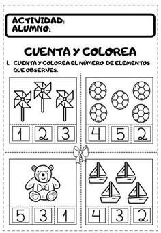 the printable worksheet for spanish numbers 1 - 10 with pictures and instructions