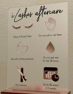 Salon aftercare sign Visit my instagram for color ideas www.instagram.com/my_little_creationsz To Order:  1. Select color option. Background and icon colors. 2. Type which aftercare sign you want. If you want to switch out icons, please let me know. 6 icons total Size: 6x8 inches tabletop sign For a larger sign, please contact me for a custom order.  👍🏽 ADD business labels!! https://etsy.me/3AF3y2F ️ If you do not send me everything I need, there may be a delay on getting your order done.  Thi Salon Signage, Barber Sign, Icon Colors, Signs Business, Esthetician Room Decor, Esthetics Room, Eyelash Salon, Sign Tattoo, Eyelash Tips